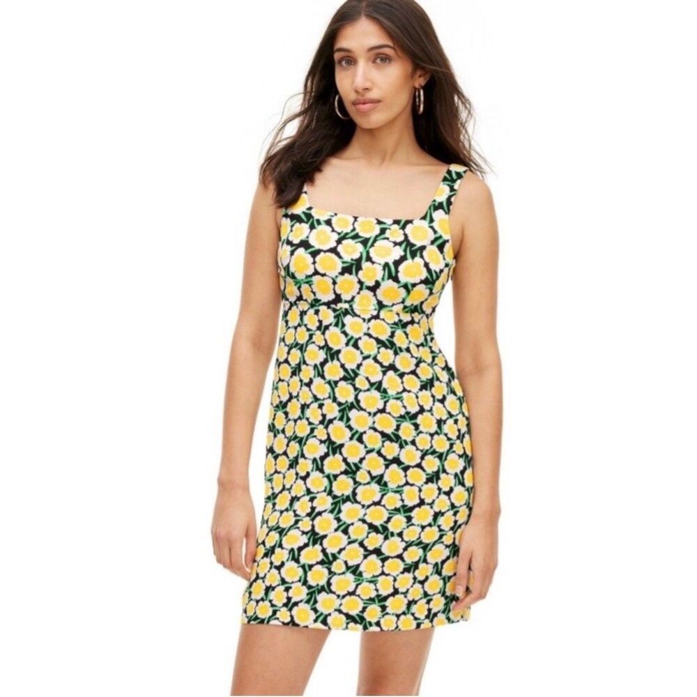Diane von Furstenberg for Target Yellow Daisy Floral Square Neck Mini Dress 10